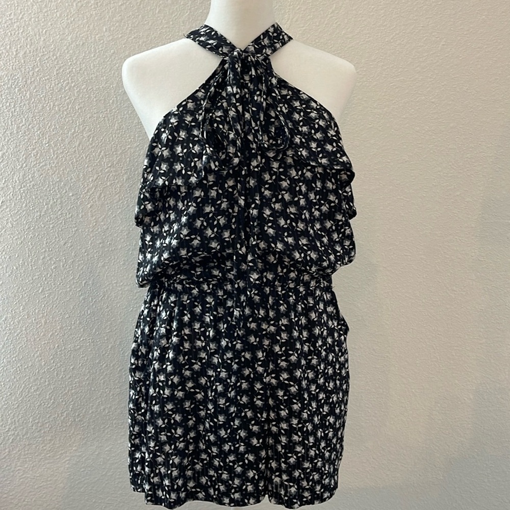 Black & White Sleeveless Romper